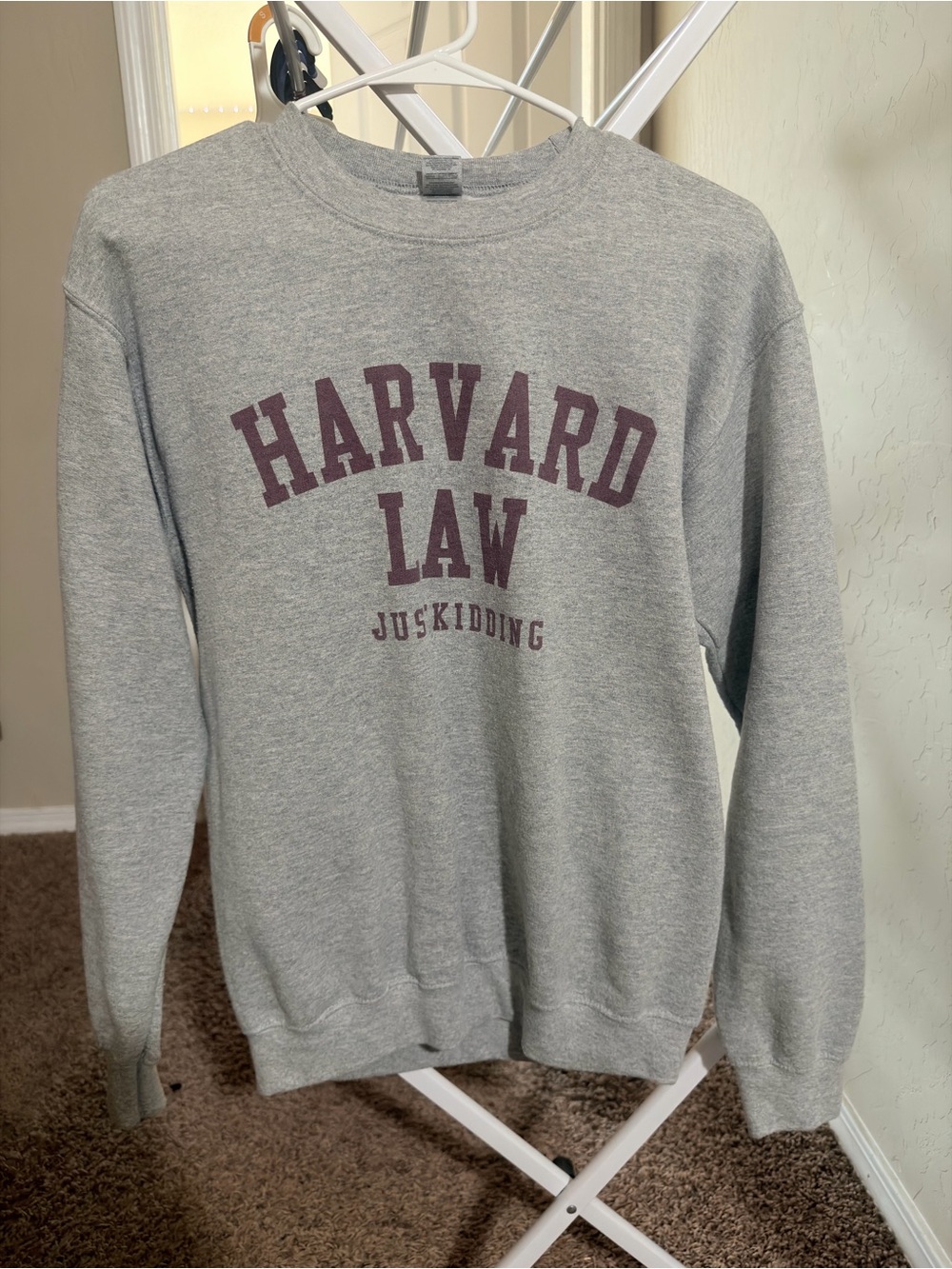 Gray "Harvard Law" Graphic Sweatshirt - Unbranded